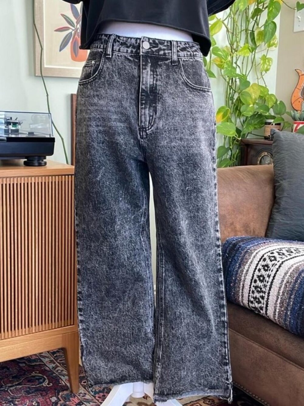J.ING Women's Black and Grey Jeans